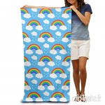 Annays Rainbow Clouds Raindrop Lightweight Absorbent Quick-Drying Spa Towels Swimsuit Bath and Shower Towel Beach Blanket for Women，Men 80x130cm 31.5x51.2inches - B07VPSDWD2
